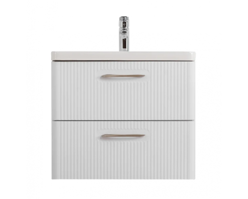 Подвесная тумба с раковиной Belbagno DUE 60 см., Bianco Lucido, DUE-600-2C-SO-BL-P + BB-8076-3-60
