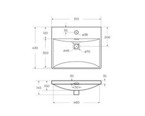 Подвесная тумба с раковиной Belbagno DUE 60 см., Bianco Lucido, DUE-600-2C-SO-BL-P + BB-8076-3-60