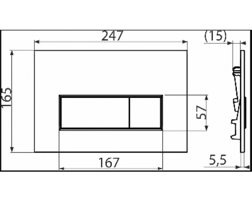 Кнопка смыва для унитаза AlcaPlast Thin THIN M572 пластик, цвет матовый хром Кнопка смыва для унитаза AlcaPlast Thin THIN M572 пластик, цвет матовый хром