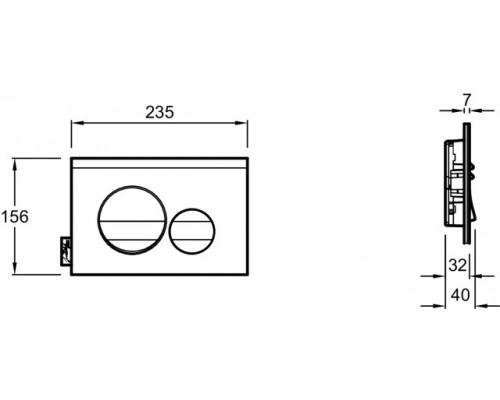 Клавиша смыва Jacob Delafon E20859-7-BMT, черный матовый и глянцевый