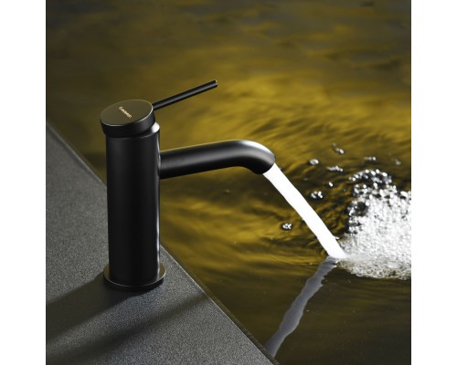 Смеситель д/раковины Abelsberg Fluida ERF22001MB, вулканический черный