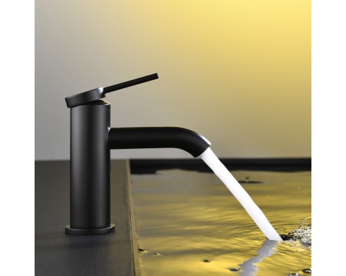 Смеситель д/раковины Abelsberg Fluida ERF22001MB, вулканический черный