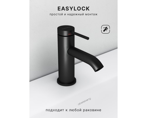 Смеситель д/раковины Abelsberg Fluida ERF22001MB, вулканический черный