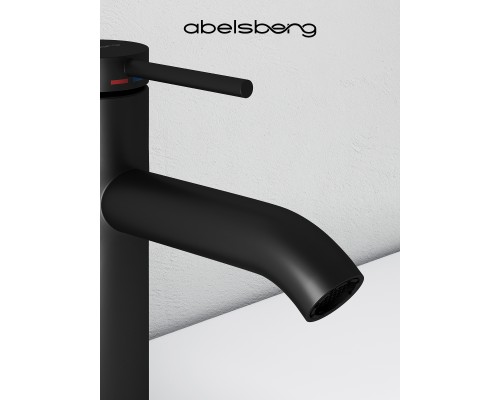 Смеситель д/раковины Abelsberg Fluida ERF22001MB, вулканический черный