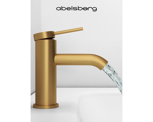 Смеситель д/раковины Abelsberg Fluida ERF22001BG, королевское золото