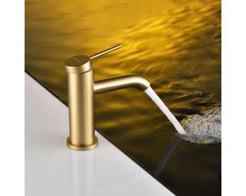 Смеситель д/раковины Abelsberg Fluida ERF22001BG, королевское золото