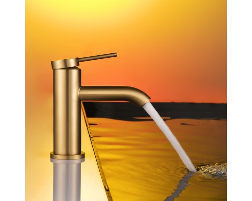 Смеситель д/раковины Abelsberg Fluida ERF22001BG, королевское золото