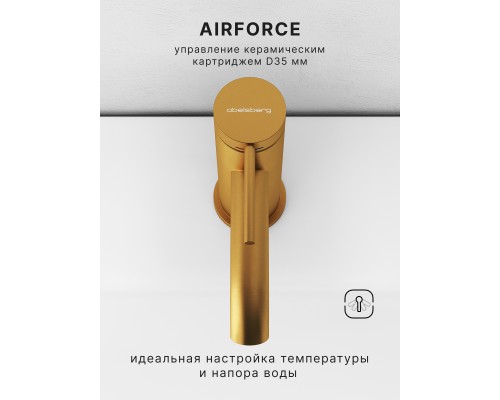 Смеситель д/раковины Abelsberg Fluida ERF22001BG, королевское золото