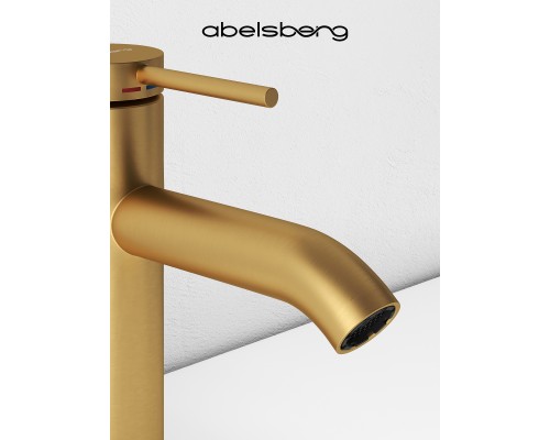 Смеситель д/раковины Abelsberg Fluida ERF22001BG, королевское золото