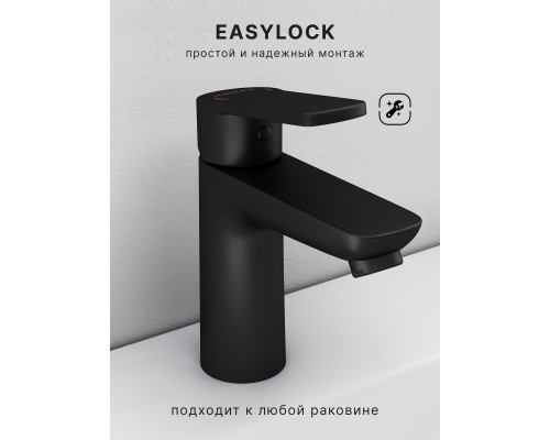 Смеситель д/раковины Abelsberg Lineara UNF23508MB, вулканический черный