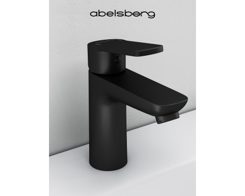 Смеситель д/раковины Abelsberg Lineara UNF23508MB, вулканический черный