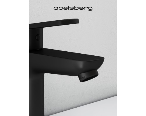 Смеситель д/раковины Abelsberg Lineara UNF23508MB, вулканический черный