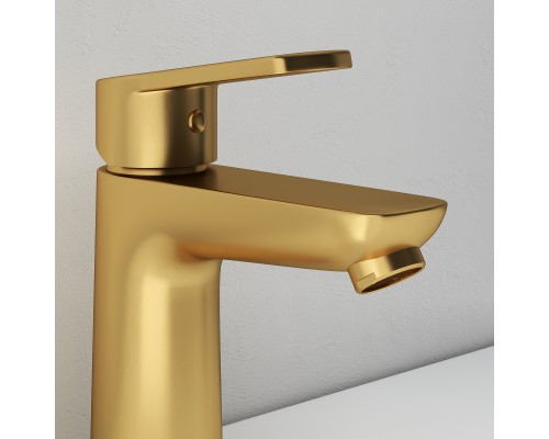 Смеситель д/раковины Abelsberg Lineara UNF23508BG, королевское золото