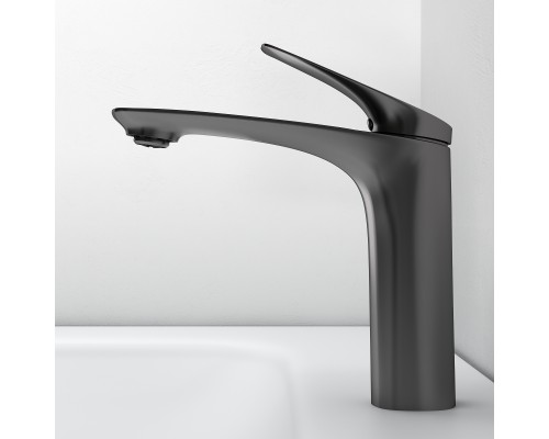 Смеситель д/раковины Abelsberg Perfecta INF60101GM, космическая сталь