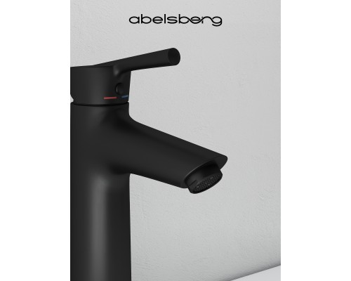 Смеситель д/раковины Abelsberg Solida AMF20090MB, вулканический черный