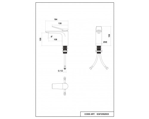 Смеситель д/раковины Abelsberg Intensa EGF23520MB, вулканический черный