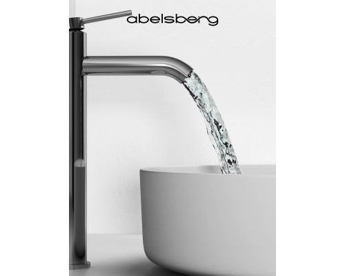 Смеситель д/раковины Abelsberg Fluida ERF22003CH высокий, глянцевый хром