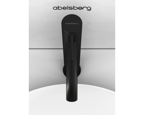 Смеситель д/раковины Abelsberg Fluida ERF22003MB высокий, вулканический черный