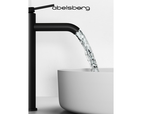 Смеситель д/раковины Abelsberg Fluida ERF22003MB высокий, вулканический черный