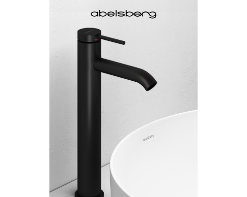 Смеситель д/раковины Abelsberg Fluida ERF22003MB высокий, вулканический черный
