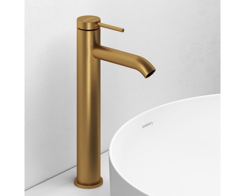 Смеситель д/раковины Abelsberg Fluida ERF22003BG высокий, королевское золото
