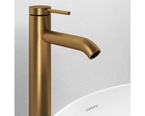 Смеситель д/раковины Abelsberg Fluida ERF22003BG высокий, королевское золото
