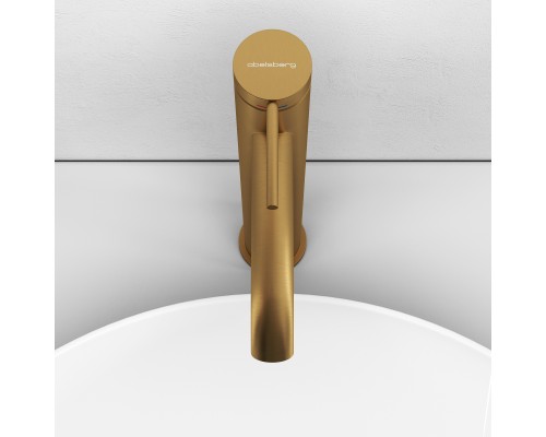 Смеситель д/раковины Abelsberg Fluida ERF22003BG высокий, королевское золото