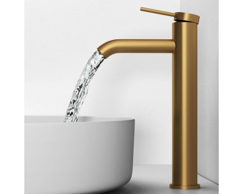 Смеситель д/раковины Abelsberg Fluida ERF22003BG высокий, королевское золото
