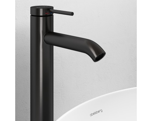 Смеситель д/раковины Abelsberg Fluida ERF22003GM высокий, космическая сталь