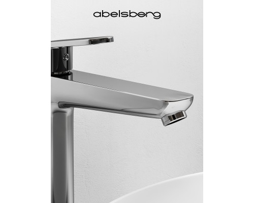 Смеситель д/раковины Abelsberg Lineara UNF23509CH высокий, глянцевый хром