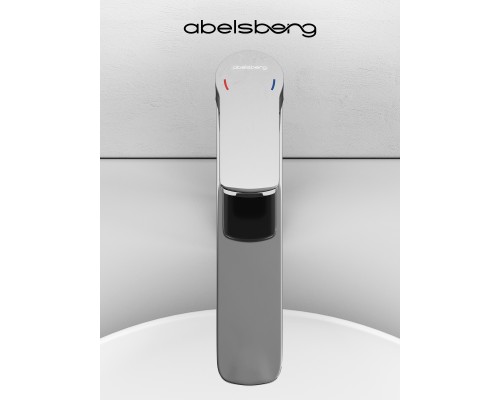 Смеситель д/раковины Abelsberg Lineara UNF23509CH высокий, глянцевый хром
