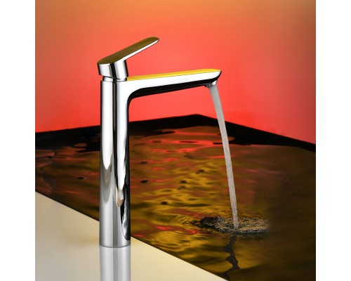 Смеситель д/раковины Abelsberg Lineara UNF23509CH высокий, глянцевый хром