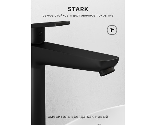 Смеситель д/раковины Abelsberg Lineara UNF23509MB высокий, вулканический черный