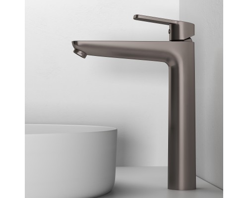 Смеситель д/раковины Abelsberg Lineara UNF23509BN высокий, титан