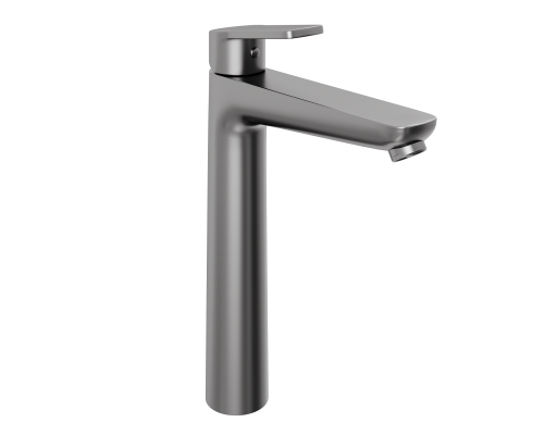 Смеситель д/раковины Abelsberg Lineara UNF23509GM высокий, космическая сталь