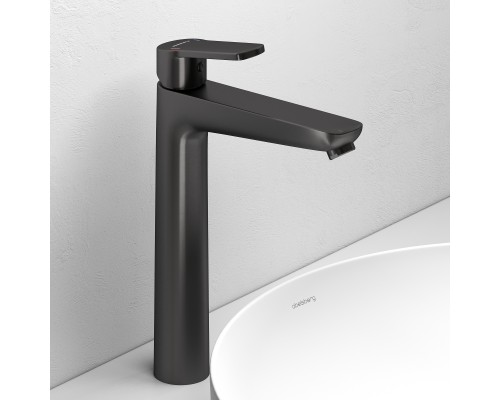 Смеситель д/раковины Abelsberg Lineara UNF23509GM высокий, космическая сталь