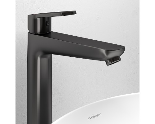 Смеситель д/раковины Abelsberg Lineara UNF23509GM высокий, космическая сталь