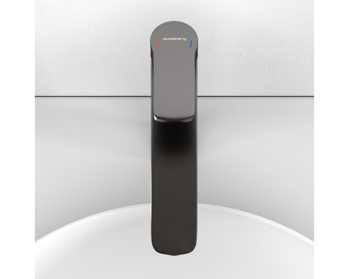 Смеситель д/раковины Abelsberg Lineara UNF23509GM высокий, космическая сталь