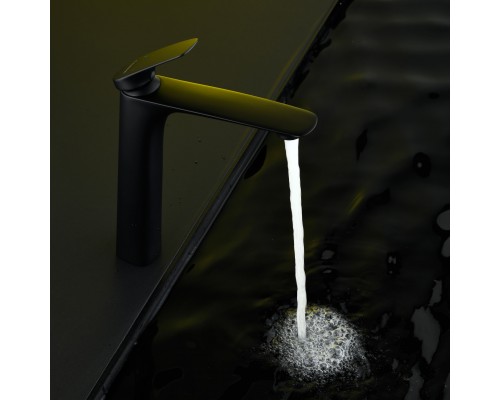 Смеситель д/раковины Abelsberg Perfecta INF60102MB высокий, вулканический черный