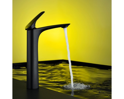 Смеситель д/раковины Abelsberg Perfecta INF60102MB высокий, вулканический черный