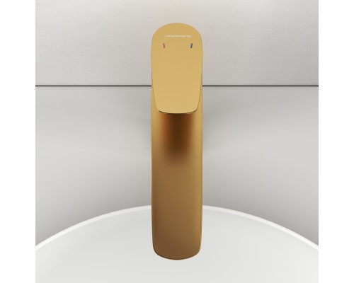 Смеситель д/раковины Abelsberg Perfecta INF60102BG высокий, королевское золото