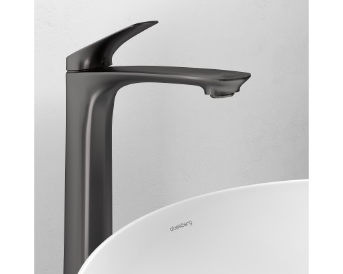 Смеситель д/раковины Abelsberg Perfecta INF60102GM высокий, космическая сталь