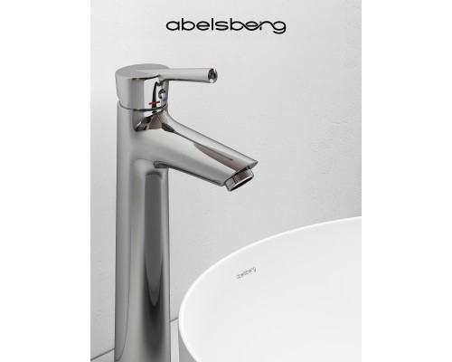 Смеситель д/раковины Abelsberg Solida AMF20091CH высокий, глянцевый хром