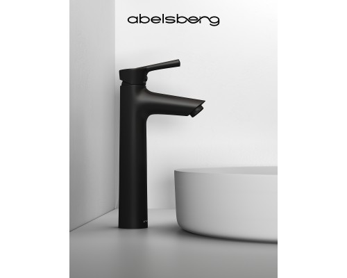 Смеситель д/раковины Abelsberg Solida AMF20091MB высокий, вулканический черный