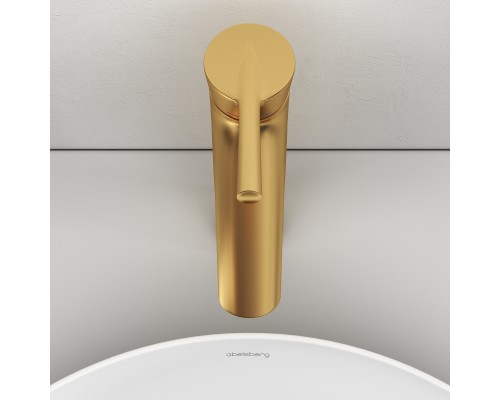 Смеситель д/раковины Abelsberg Solida AMF20091BG высокий, королевское золото