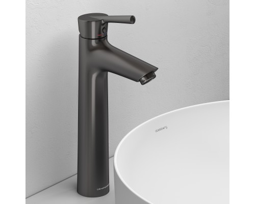 Смеситель д/раковины Abelsberg Solida AMF20091GM высокий, космическая сталь