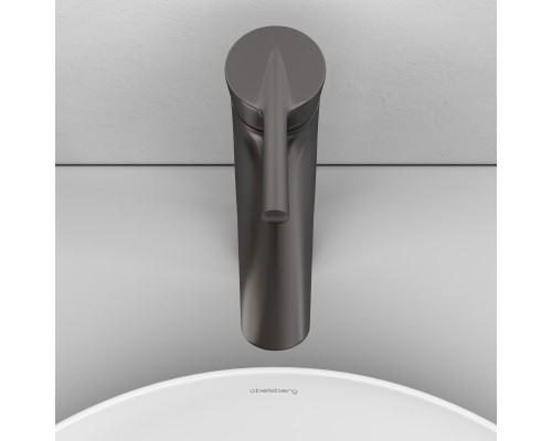 Смеситель д/раковины Abelsberg Solida AMF20091GM высокий, космическая сталь