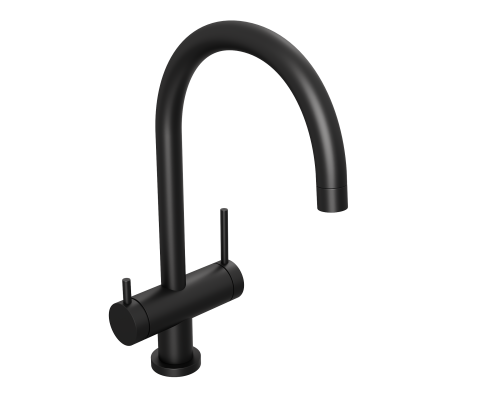 Смеситель д/кухни Abelsberg Aera AWF70029MB с фильтром д/воды, цвет вулканический черный