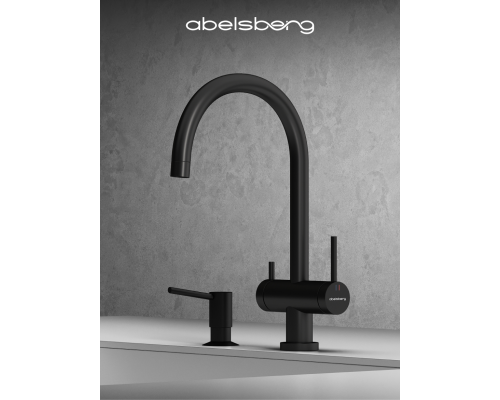 Смеситель д/кухни Abelsberg Aera AWF70029MB с фильтром д/воды, цвет вулканический черный