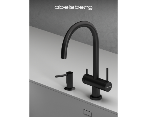 Смеситель д/кухни Abelsberg Aera AWF70029MB с фильтром д/воды, цвет вулканический черный